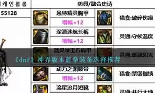 90版本蓝拳装备选择插图
