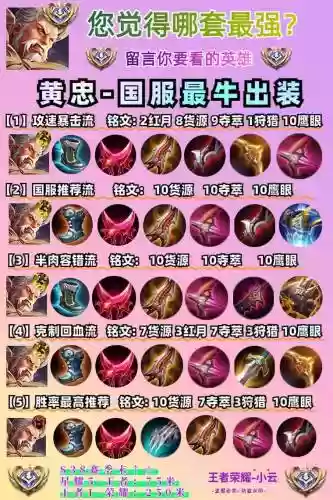 后羿克黄忠的装备，后羿克黄忠吗插图1